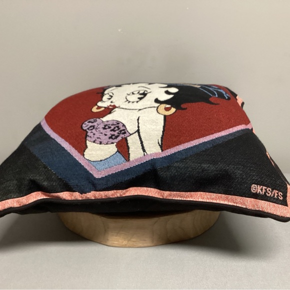 🔴 Vintage - New - Betty Boop Biker Tapestry Woven Pillow - Collectible - Rare - Picture 8 of 10